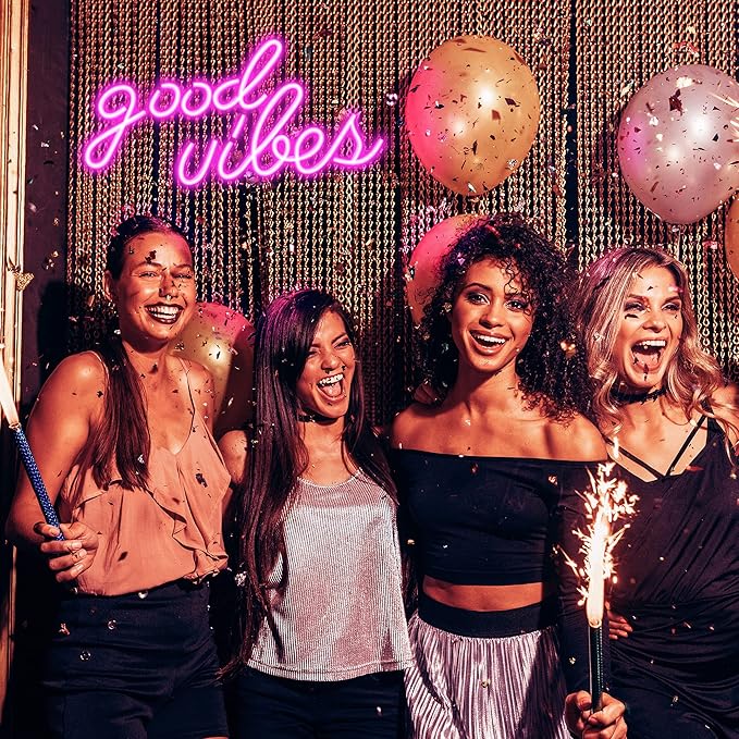 Pink Good Vibes Neon Sign